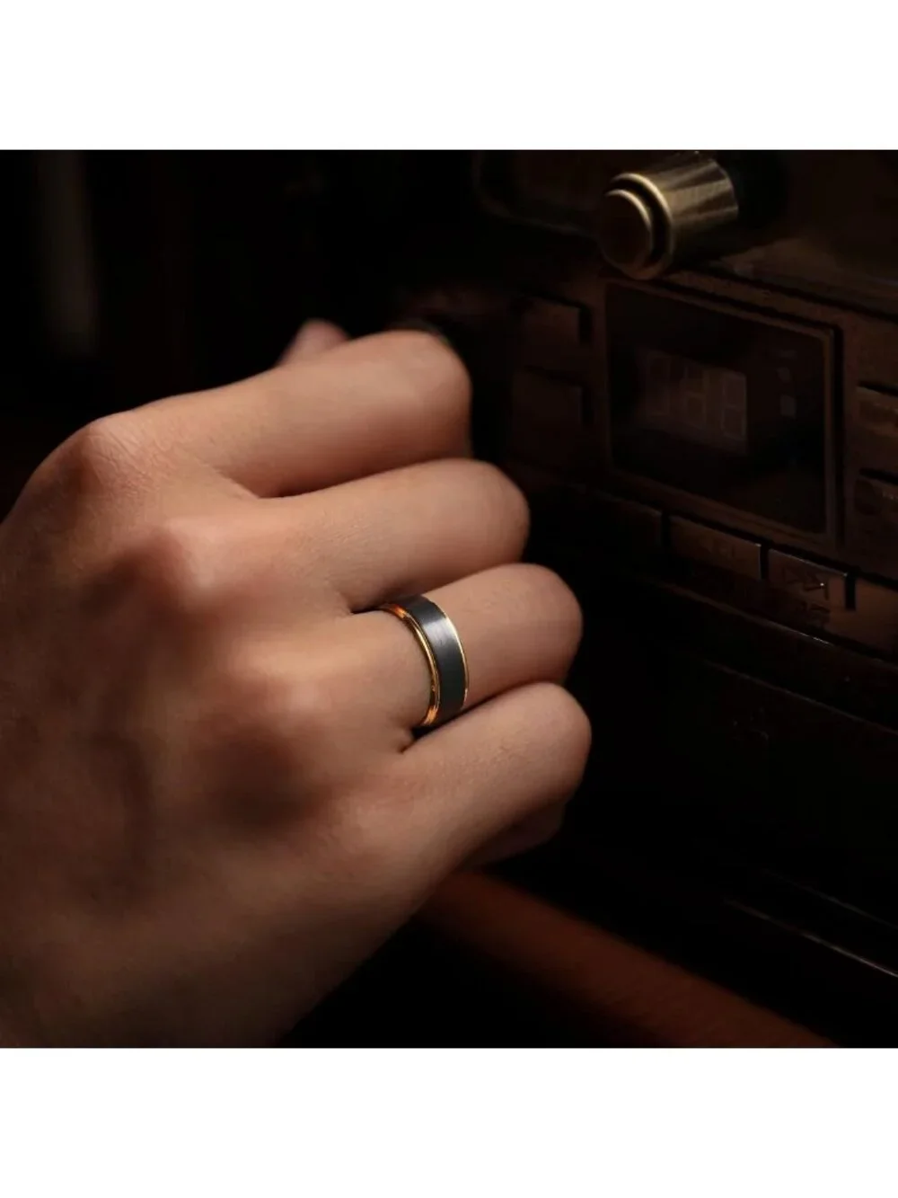 Two-Tone Matte Wedding Band for Men, Tungsten Carbide, Comfort Fit, Anniversary